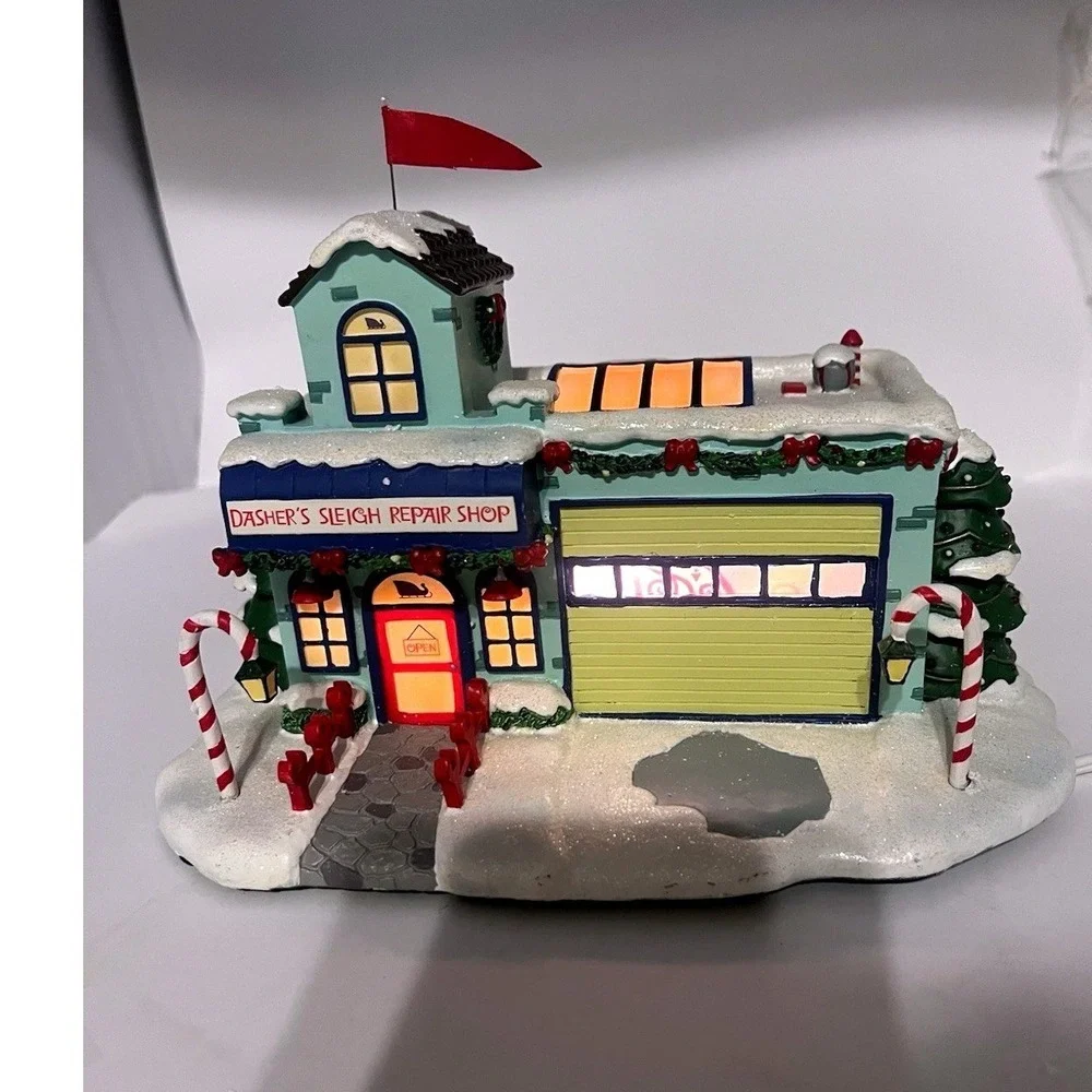 Hawthorne Village Rudolph Dasher's Sleigh Repair 2005 A2089 COA Tested Works